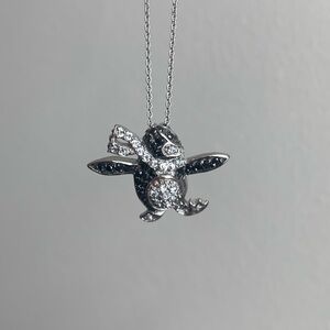 Penguin Sterling Silver Necklace with Sparkling Accents | Vintage 90s Y2K